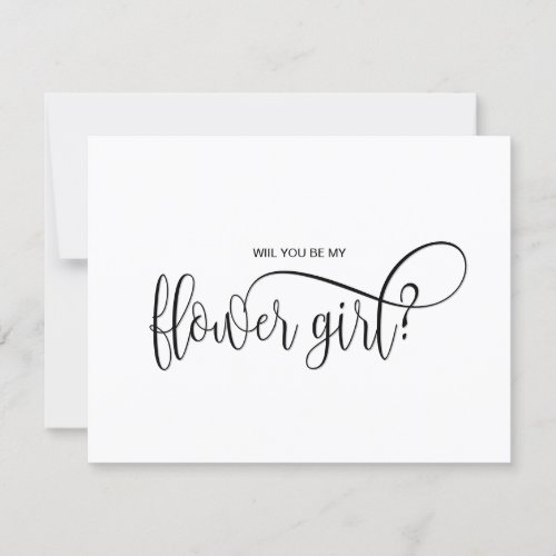 modern minimalistic will you be my flower girl invitation