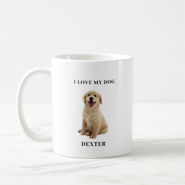 Modern minimalits Custom Dog Lover Pet Portrait  Coffee Mug (Left)