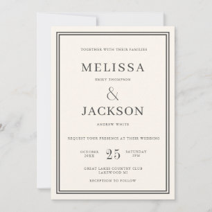 Modern Minimalsit Elegant Classic Wedding Invitation