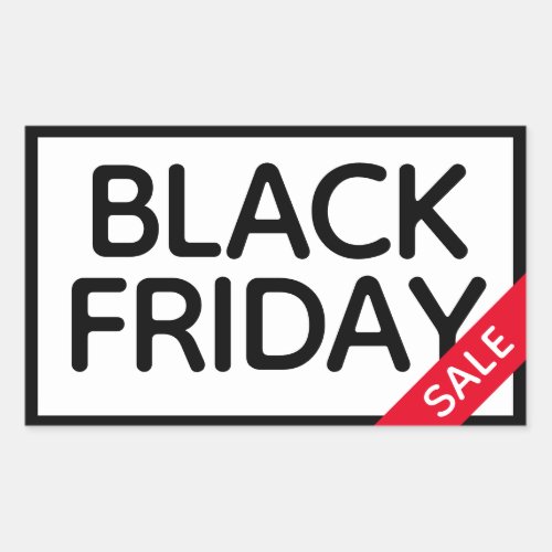 Modern Minimial Black Friday Sale  Rectangular Sticker