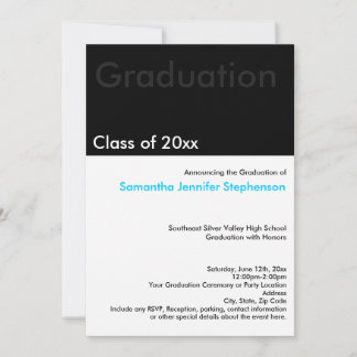Modern Minimilast Black Graduation Announcement