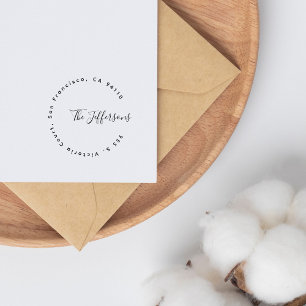 Modern Minimlaist Chic Family Return Address Rubber Stamp