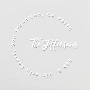 Modern Minimlaist Chic Script Return Address Embosser