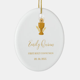 Modern Minimlist First Communion Keepsake Ornament