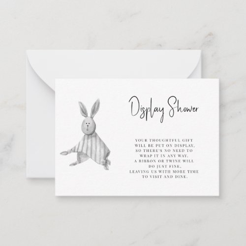 Modern minimlistic bunny baby shower enclosure  note card