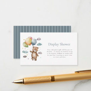 Modern minimlistic teddy baby shower enclosure card