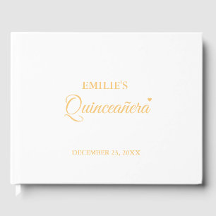 Modern Minmalist Calligraphy Quinceanera Guest Book