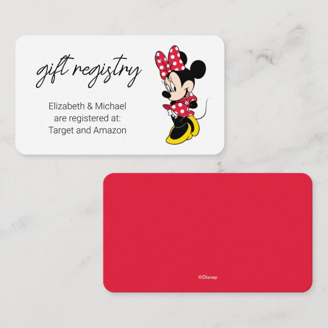 Modern Minnie Mouse |  Baby Shower Gift Registry Enclosure Card (Front/Back)