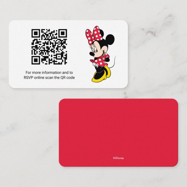 Modern Minnie Mouse |  Baby Shower Gift Registry Enclosure Card (Front/Back)