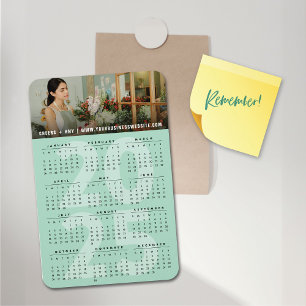Modern Mint 2025 Calendar Simple Holiday Photo Magnet