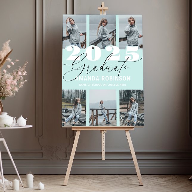Modern Mint 6 Photo Graduation Foam Board (Creator Uploaded)