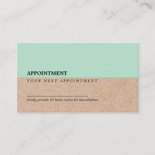 Modern Mint Accent PrintedKraft Appointment Business Card