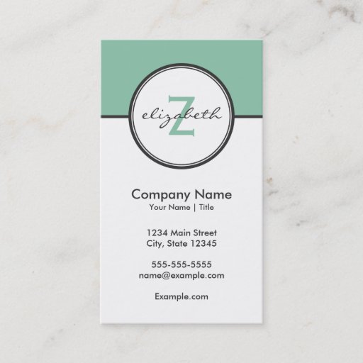 Customizable Modern Mint and Gray Business Card Templates