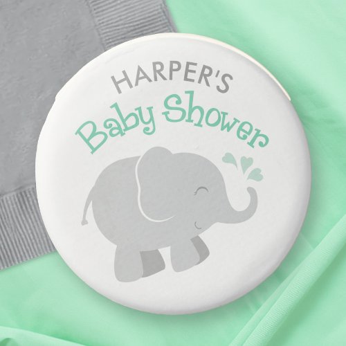 Modern Mint and Gray Elephant Baby Shower Chocolate Dipped Oreo