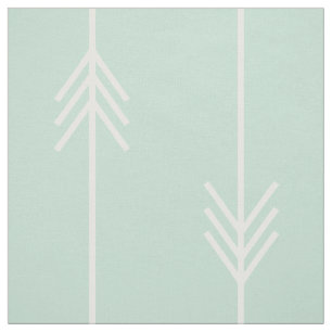 Modern Mint and White Arrow Fabric
