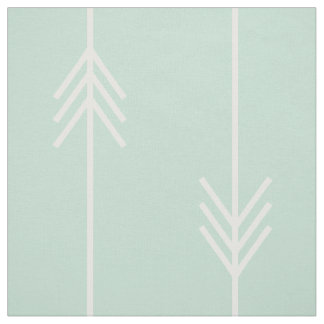 Modern Mint and White Arrow Fabric