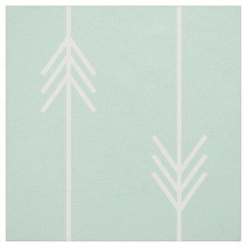 Modern Mint And White Arrow Fabric by mariannegilliand at Zazzle