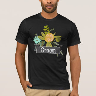 Modern Mint Chalkboard Groom Wedding T-shirt