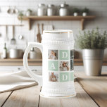 Modern Mint Collage Photo Dad Best Gift Beer Stein<br><div class="desc">Modern Mint Collage Photo Dad Best Gift is a unique and personalized gift that is perfect for any occasion such as Father's Day, birthdays, or any other special day that honors fathers. This gift is designed to showcase the special moments and memories that you've shared with your dad throughout the...</div>