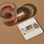 Modern Mint Collage Photo Dad Best Gift Square Paper Coaster<br><div class="desc">Modern Mint Collage Photo Dad Best Gift is a unique and personalized gift that is perfect for any occasion such as Father's Day, birthdays, or any other special day that honors fathers. This gift is designed to showcase the special moments and memories that you've shared with your dad throughout the...</div>