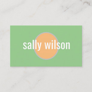 Modern Mint Coral Business Card Custom