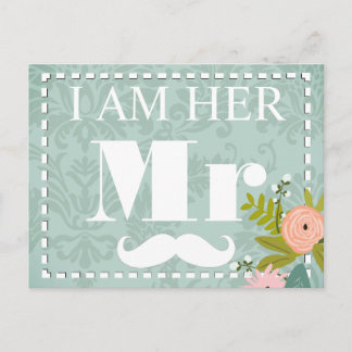 Modern Mint Damask Wedding Invite