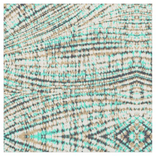 Modern Mint Gold Tie Dye Abstract Fabric