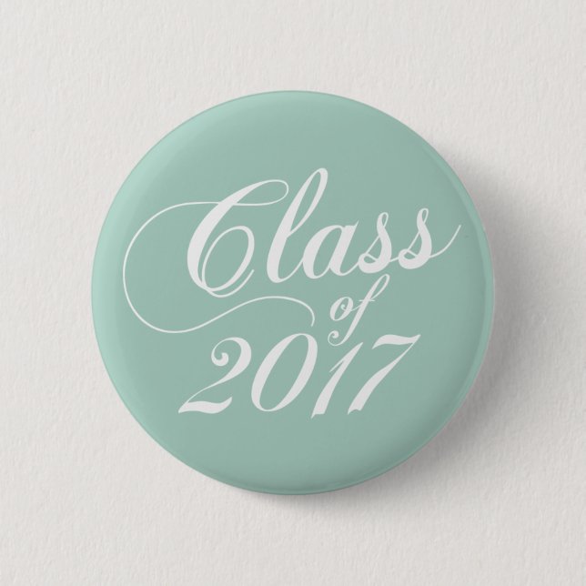 Modern Mint | Graduation Pinback Button (Front)