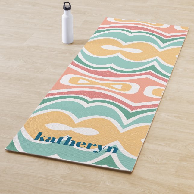 Modern Mint Green Abstract Stylish Chic Yoga Mat (In Situ)