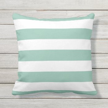 Modern Mint Green And White Stripes Throw Pillow by cardeddesigns at Zazzle