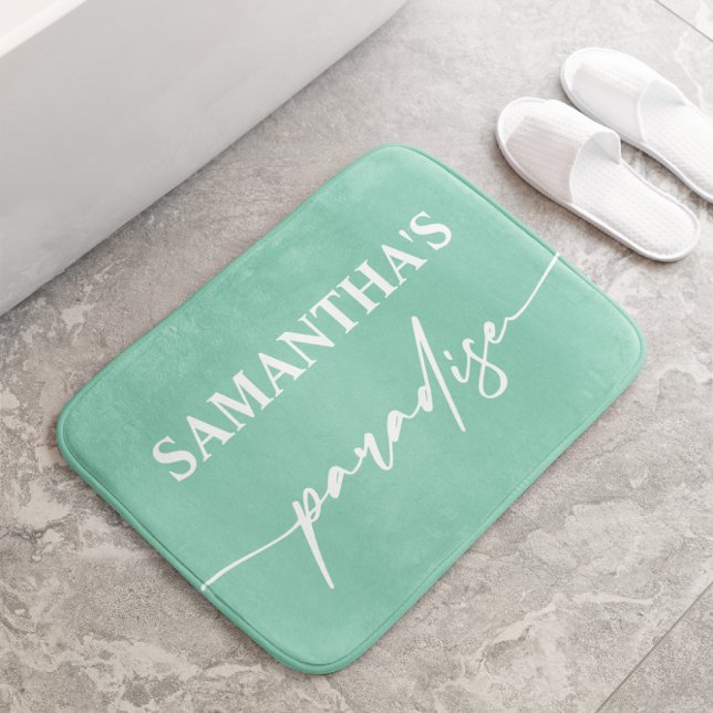 Modern Mint Green Bath Mat (Creator Uploaded)