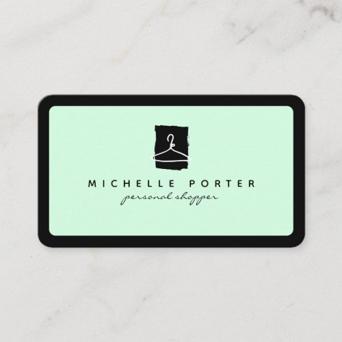 Modern mint green fashion stylist personal shopper business card