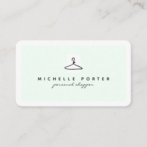 Modern mint green fashion stylist personal shopper business card