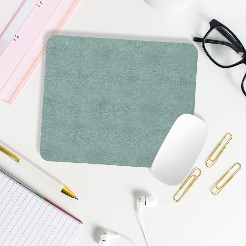 Modern Mint Green Faux Leather Mouse Pad