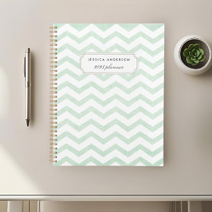 Modern Mint Green Geometric Pattern Planner