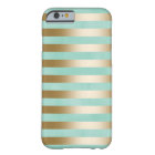 Modern Mint Green & Gold Stripes