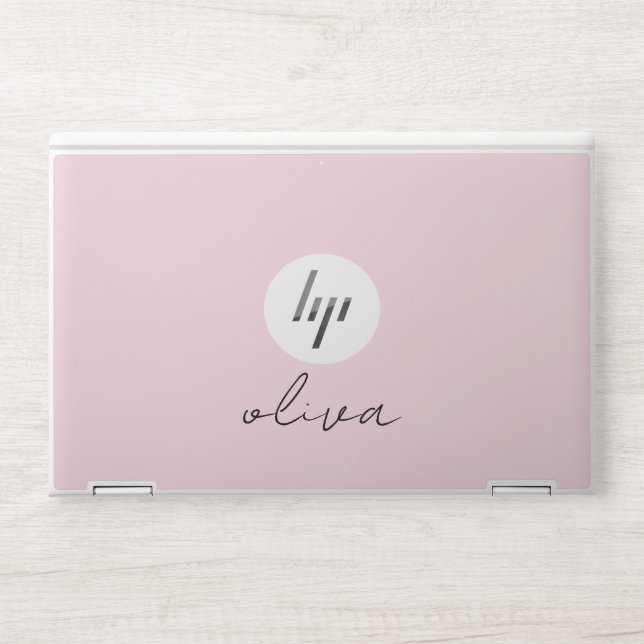 Modern Mint Green Personalized Script  HP Laptop Skin (Front)