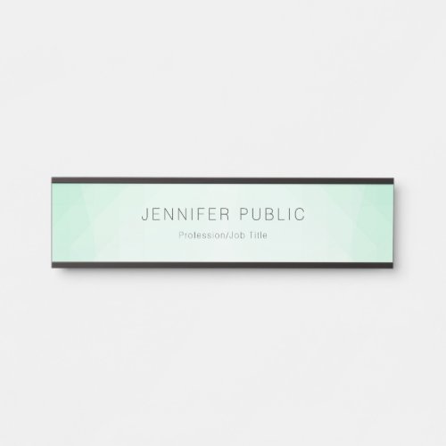 Modern Mint Green Simple Elegant Trendy Template Door Sign