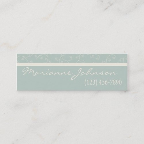 Modern Mint Green Swirl Profile Card Business Card Template