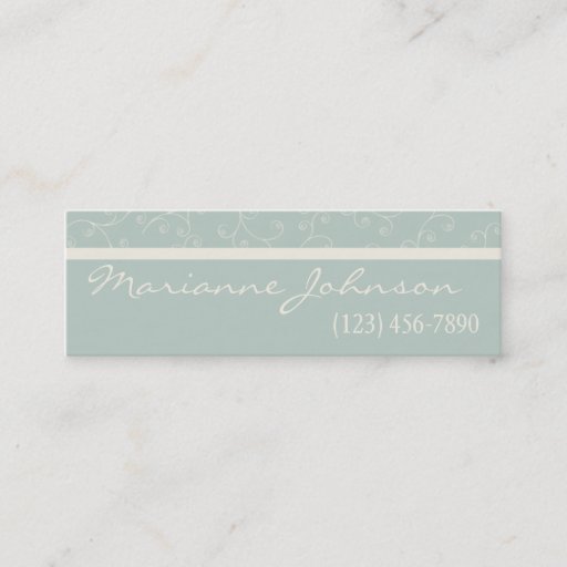 Customizable Modern Mint Green Swirl Profile Card Business Card Template