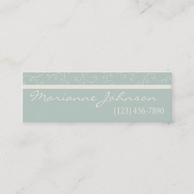 Modern Mint Green Swirl Profile Card (Front)
