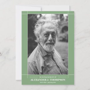 Modern Mint Green & White In Loving Memory Funeral Thank You Card