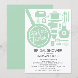 Modern Mint Kitchen Bridal Shower Invitation