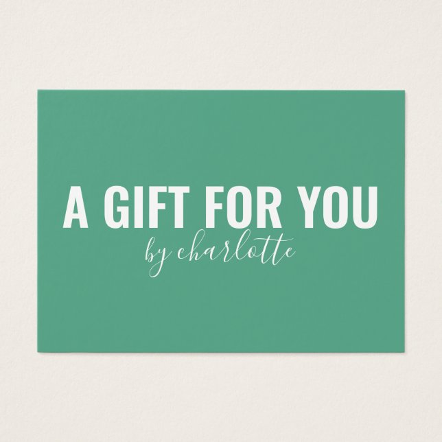 Modern Mint Minimalist Business Gift Certificate (Front)
