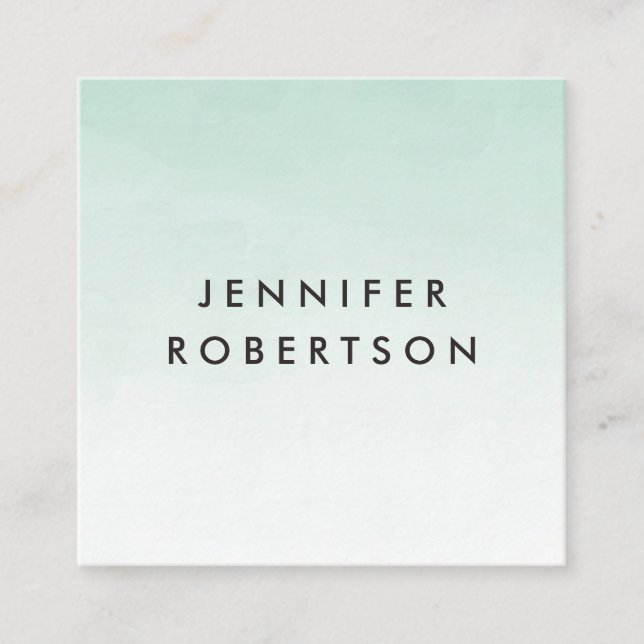 Modern Mint Ombre Watercolor | Business Card (Front)