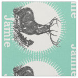 Modern Mint Personalized Deer Fabric