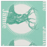 Modern Mint Personalized Deer Fabric