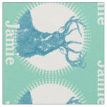 Modern Mint Personalized Deer Fabric
