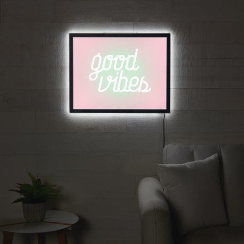Modern Mint Pink Gradient Ombre  LED Sign