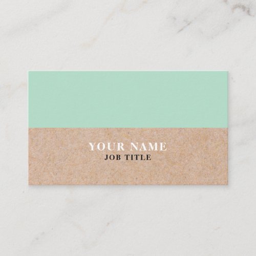 Modern Mint PRINTED Kraft Business Card